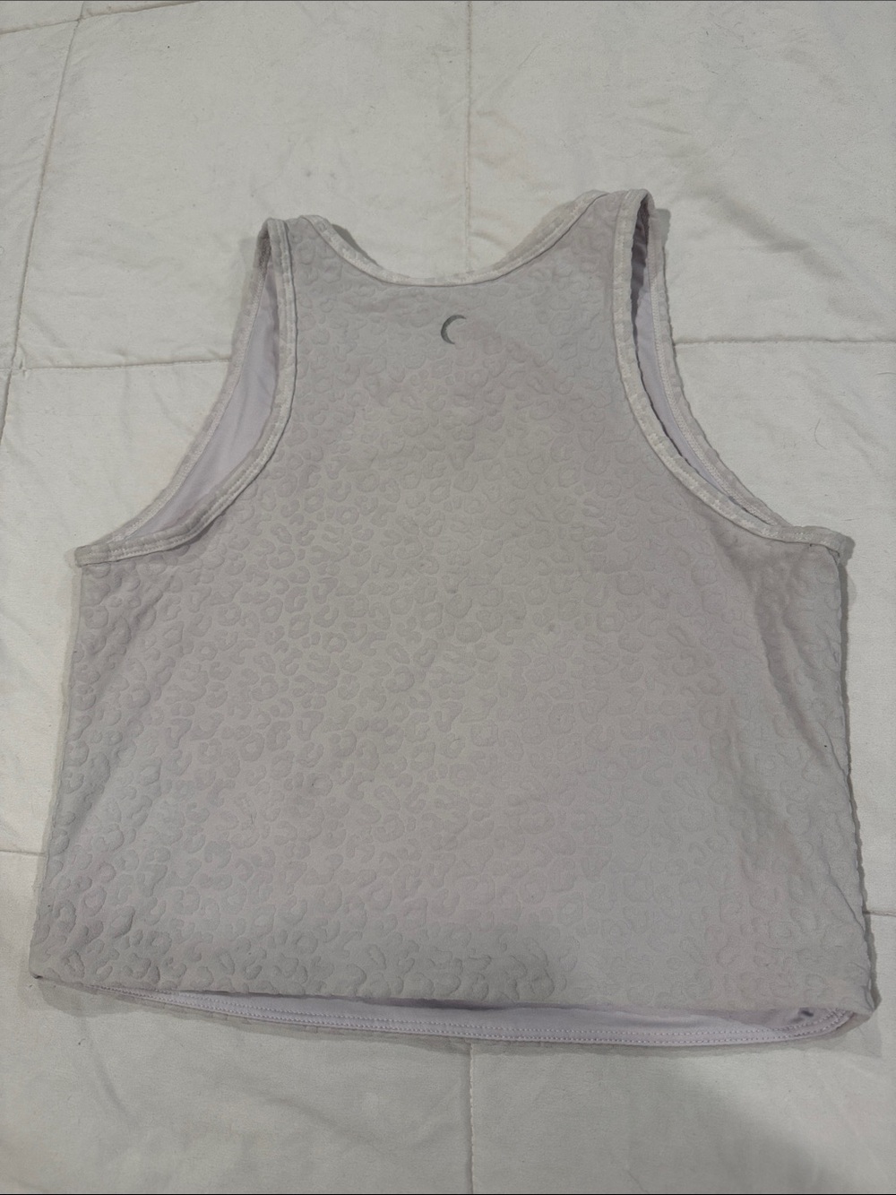 Zyia White Textured leopard Scoop Neck double layer Tank - Picture 4 of 4
